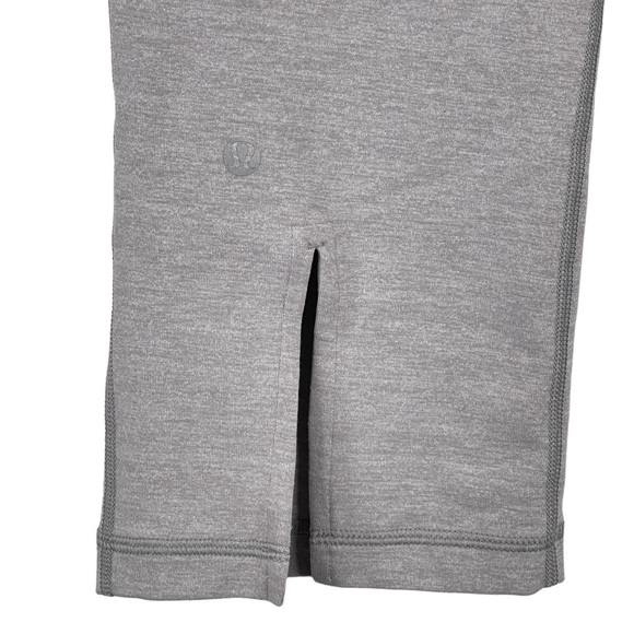 Lululemon Gather & Grow Crop Legging 6 Heathered Grey Split Hem Stretch Capri - Picture 10 of 11